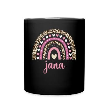 Jana Regenbogen Name Geburtstag Jana - Tasse einfarbig - Schwarz - Vorne