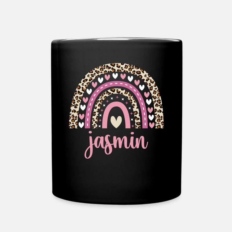 Jasmin Regenbogen Name Geburtstag Jasmin - Tasse einfarbig - Schwarz