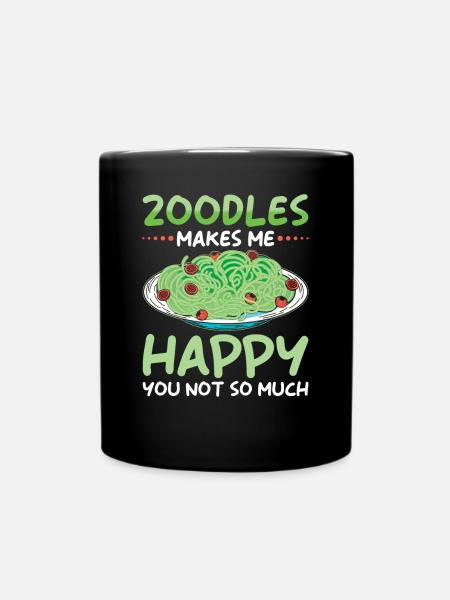 Zoodles Zucchini Pasta Spruch - Tasse einfarbig - Schwarz