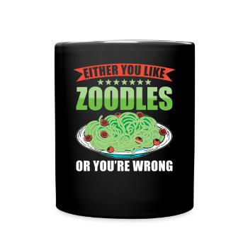 Zoodles Pâtes aux courgettes Dicton - Mug uni - noir - Devant