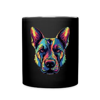 Malinois Belgischer Schäferhund - Tasse einfarbig - Schwarz - Vorne