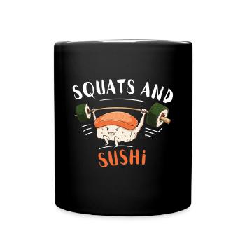 Japanisches Essen Sushi Gym Nigiri Sushi Rolle - Tasse einfarbig - Schwarz - Vorne