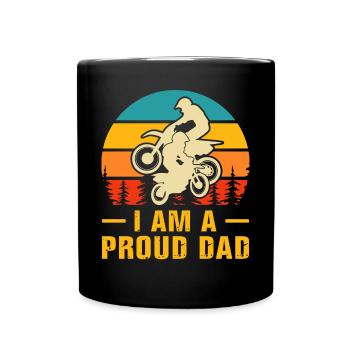 Papa motocross - Mug uni - noir - Devant