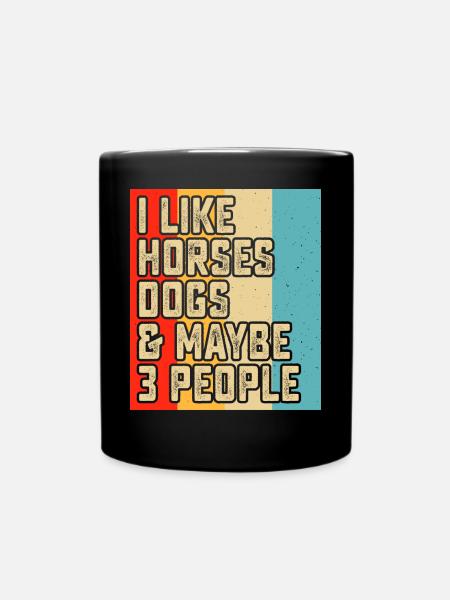 Pferde Hunde - Tasse einfarbig - Schwarz