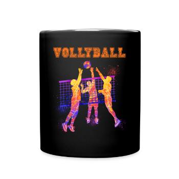 Les joueurs de volley-ball jouent au volley-ball - Mug uni - noir - Devant