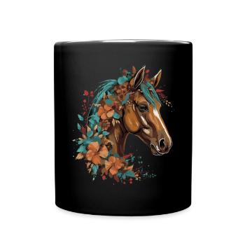 Cavalier Cheval Portrait Western Cowboy - Mug uni - noir - Devant