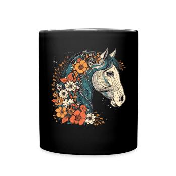 Cavalier Cheval Portrait Western Cowboy - Mug uni - noir - Devant