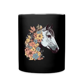 Cavalier Cheval Portrait Western Cowboy - Mug uni - noir - Devant