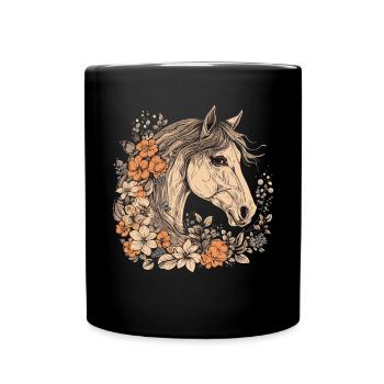 Cavalier Cheval Portrait Western Cowboy - Mug uni - noir - Devant