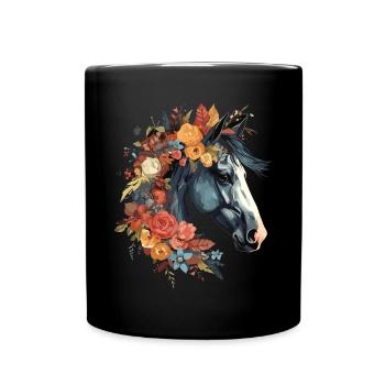 Cavalier Cheval Portrait Western Cowboy - Mug uni - noir - Devant