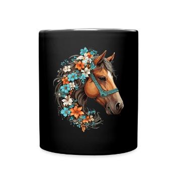 Cavalier Cheval Portrait Western Cowboy - Mug uni - noir - Devant