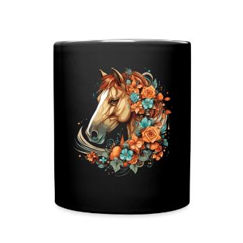 Cavalier Cheval Portrait Western Cowboy - Mug uni - noir - Devant