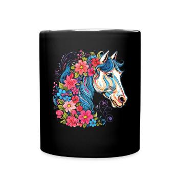 Cavalier Cheval Portrait Western Cowboy - Mug uni - noir - Devant
