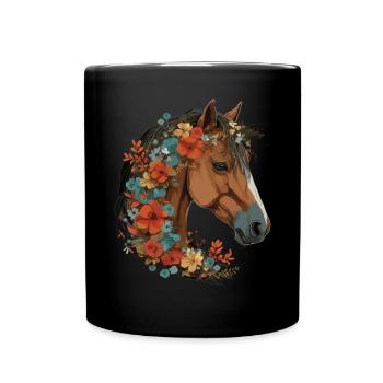 Cavalier Cheval Portrait Western Cowboy - Mug uni - noir - Devant
