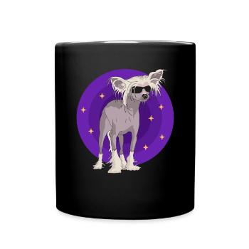 Chinesischer Schopfhund Chinese Crested Geschenk - Tasse einfarbig - Schwarz - Vorne