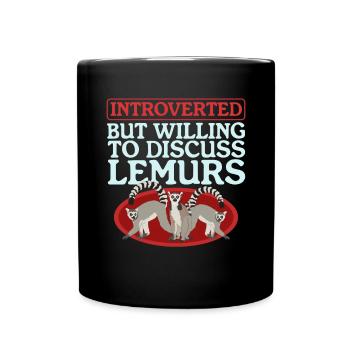 Lemur Katta Ringelschwanz Lemuren Geschenk - Tasse einfarbig - Schwarz - Vorne