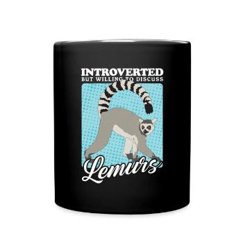 Lemur Katta Lemure Ringelschwanz Lemuren Geschenk - Tasse einfarbig - Schwarz - Vorne
