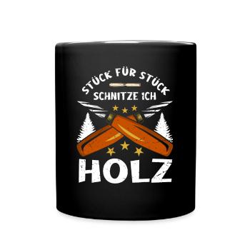 Holzschnitzer Holzschnitzerei - Tasse einfarbig - Schwarz - Vorne
