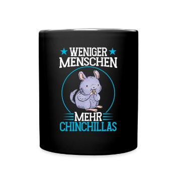 Mehr Chinchilla Nagetier Wollmaus - Tasse einfarbig - Schwarz - Vorne