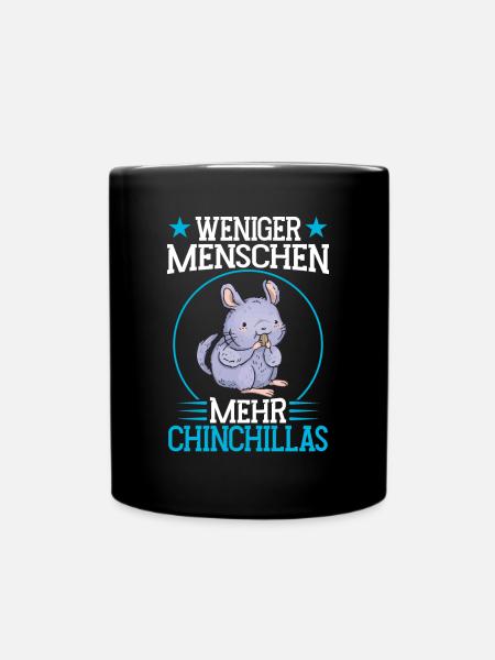 Mehr Chinchilla Nagetier Wollmaus - Tasse einfarbig - Schwarz