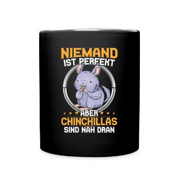 Chinchilla sind perfekt Nagetier Wollmaus - Tasse einfarbig - Schwarz - Vorne