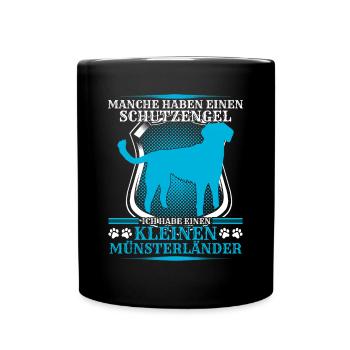 Kleiner Münsterländer ist mein Schutzengel - Tasse einfarbig - Schwarz - Vorne