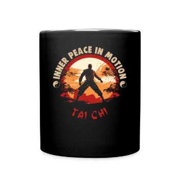 Tai Chi Design Inner Peace in Motion Taijiquan - Tasse einfarbig - Schwarz - Vorne
