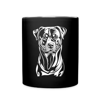 Majestic beauty: The Rottweiler in white - Full Colour Mug - black - Front