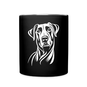 Elegance in White: The Labrador Portrait - Full Colour Mug - black - Front