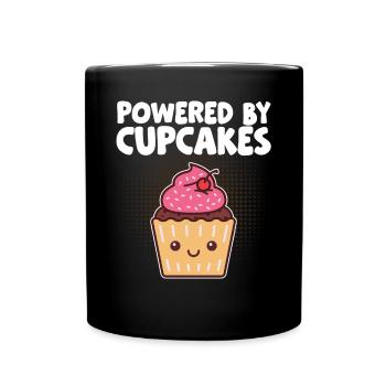 Powered By Cupcakes Funny Baker Pastry Chef Baking - Full Colour Mug - black - Front