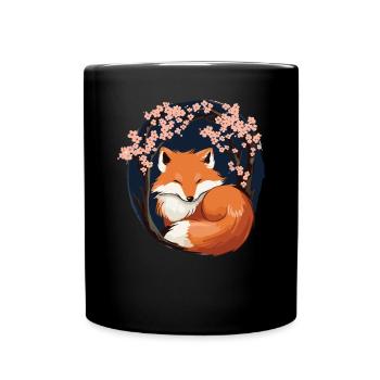 Sleeping Fox Sleepyhead Napping Sleep Fox Lover - Full Colour Mug - black - Front