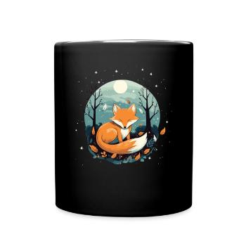 Sleeping Fox Sleepyhead Napping Sleep Fox Lover - Full Colour Mug - black - Front