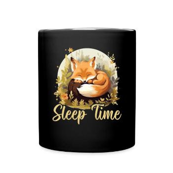 Sleeping Fox Sleepyhead Napping Sleep Fox Lover - Full Colour Mug - black - Front