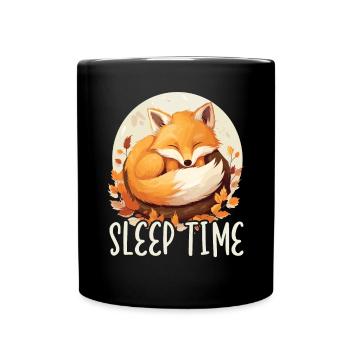 Sleeping Fox Sleepyhead Napping Sleep Fox Lover - Full Colour Mug - black - Front