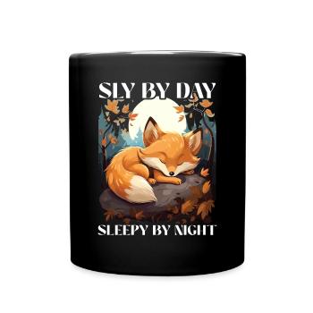 Sleeping Fox Sleepyhead Napping Sleep Fox Lover - Full Colour Mug - black - Front
