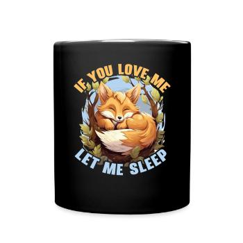 Sleeping Fox Sleepyhead Napping Sleep Fox Lover - Full Colour Mug - black - Front