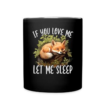 Sleeping Fox Sleepyhead Napping Sleep Fox Lover - Full Colour Mug - black - Front