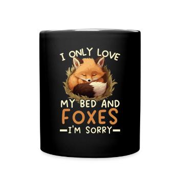 Sleeping Fox Sleepyhead Napping Sleep Fox Lover - Full Colour Mug - black - Front