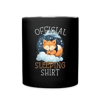 Sleeping Fox Sleepyhead Napping Sleep Fox Lover - Full Colour Mug - black - Front