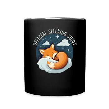 Sleeping Fox Sleepyhead Napping Sleep Fox Lover - Full Colour Mug - black - Front