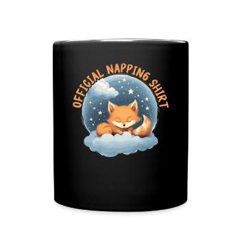 Sleeping Fox Sleepyhead Napping Sleep Fox Lover - Full Colour Mug - black - Front