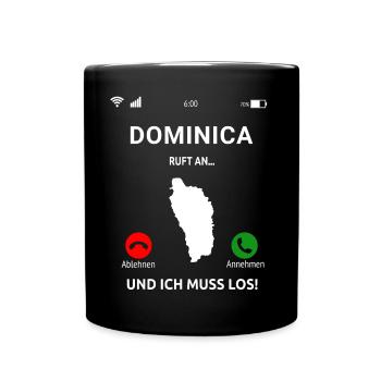 Dominica Karibik Insel Urlaub Idee - Tasse einfarbig - Schwarz - Vorne