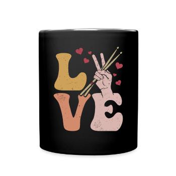 Batteur Batteur LOVE - Mug uni - noir - Devant