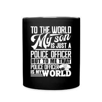 Police Officer Police Officer Is My World - Full Colour Mug - black - Front