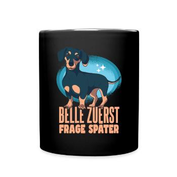 Dachshund Dackel Rauhaardackel Haustier - Tasse einfarbig - Schwarz - Vorne