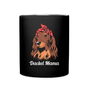Dackel Mama Hundeliebhaber Dackelhund Frauen - Tasse einfarbig - Schwarz - Vorne