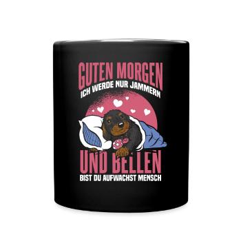 Dackel - Tasse einfarbig - Schwarz - Vorne