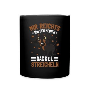Dackel Gassi Hundebesitzer Hundehalter - Tasse einfarbig - Schwarz - Vorne