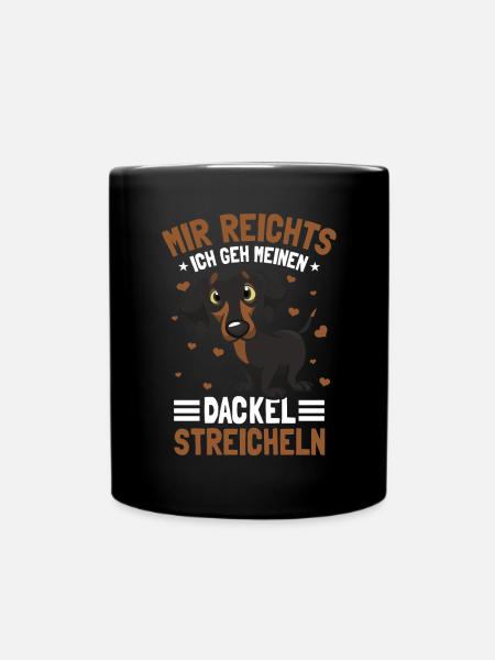 Dackel Gassi Hundebesitzer Hundehalter - Tasse einfarbig - Schwarz