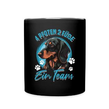 Dackel Geschenk - Tasse einfarbig - Schwarz - Vorne